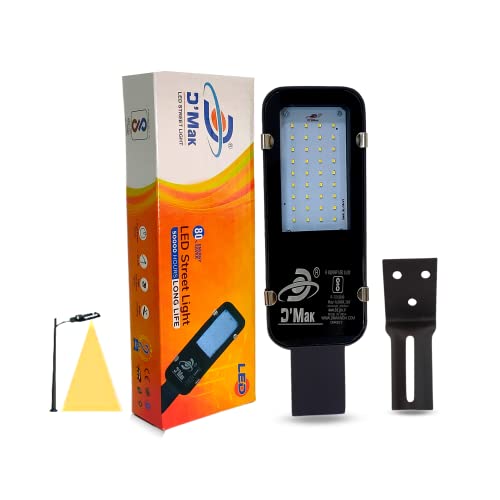 Image of D'Mak 'IP65 ' Smart and Slim Rectangular Grey Body LED Focus Pure AC Outdoor Waterproof Clam Free Street Light (Warm White, 20 Watt, 230V)