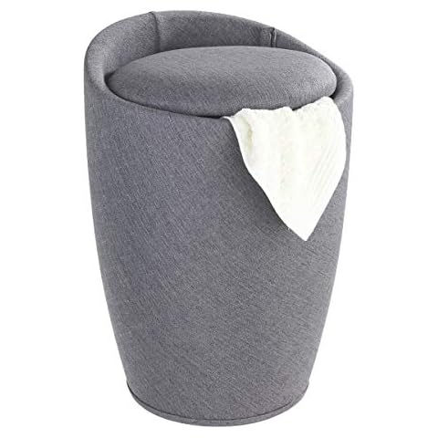 WENKO Candy Grey Linen Look Stool Cover