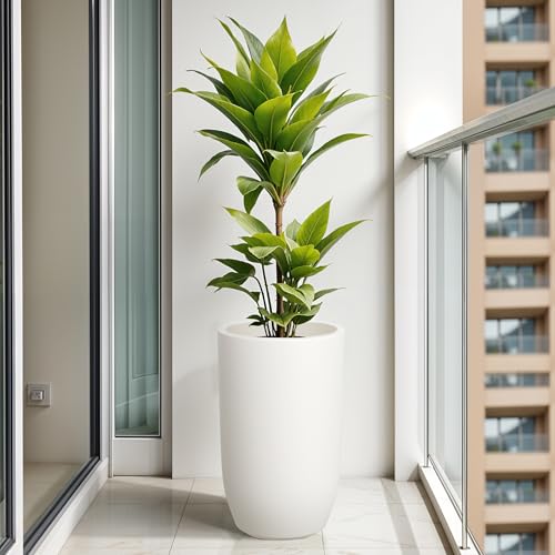 Image of YUCCABE ITALIA FOXB TPC 18 INCH Pots for Plants Highly Durable Polymers Lightweight Indoor Outdoor Plant Pots, Flower Pot Gamla Tree Planter Container Planters for Living Room, Balcony, Garden