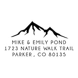 Mountain Return Address Stamp Self Inking, Address Stamp Mountain, Couple Address Stamp, 1 x 2.5 inches