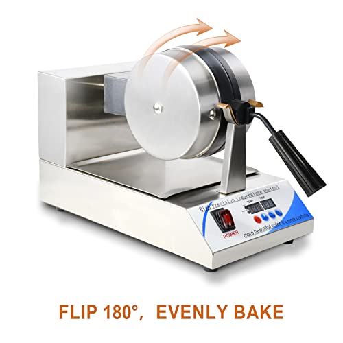 Yooyist Commercial Electric Round Waffle Maker Nonstick Rotated With Led Temperature And Time Control Suitable For Bakeries Snack Bar Family #TOP1