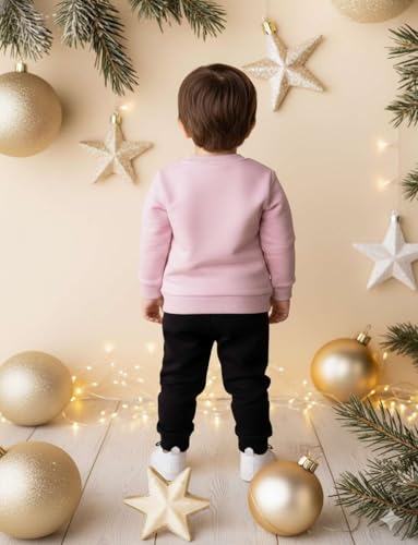 Image of Cotton Casual Full Sleeve Hoodie Set for Boys (Pink and Black) Cute & Comfortable Outfit Perfect for Little Boys Fun Design for Playtime