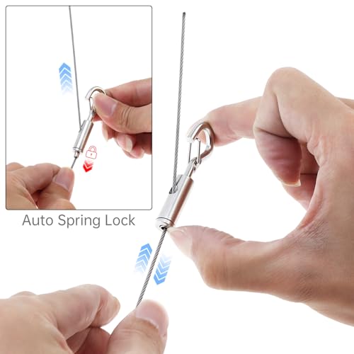 Image of 8 PCS Adjustable Picture Hanging Wire Mirror Frame Kit 1m x1.5mm Heavy Duty Stainless Steel Rope for Mirror Hanging Hardware,Light Lamp,Billboards,Basket Flowerpot Hold Up to 66lbs(30kg)