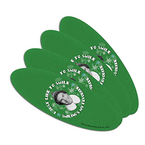Elf Movie I Just Like to Smile Double-Sided Oval Nail File Emery Board Set 4 Pack