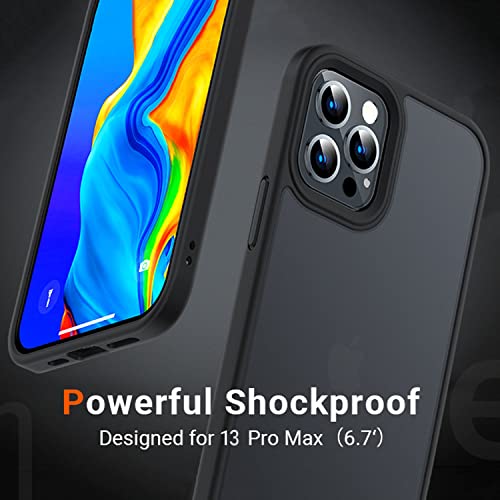 Image of Pikkme Back Cover | Defender Series | Shockproof | Full Camera & Drop Down Protection | Raised Edges | Super Soft-Touch | Bumper Case for iPhone 13 Pro Max (Black)