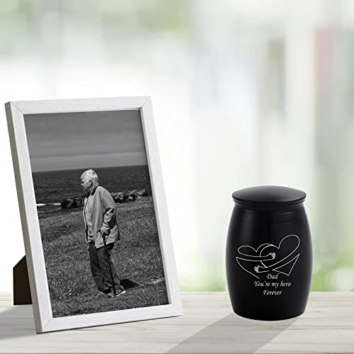 Image of Small Sharing Urn - Mini Metal Cremation Urn for Human Ashes | Mini Memorial Urn for Adult Men /Dad /Father, Aluminum Decorative Funeral Urn (2.7x1.7 Inch )