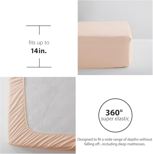 Image of Zzlpp Full Comforter Set 7 Pieces, Pink Seersucker Bed in a Bag with Comforter and Sheets, All Season Bedding Sets with 1 Comforter, 2 Pillow Shams, 2 Pillowcases, 1 Flat Sheet, 1 Fitted Sheet