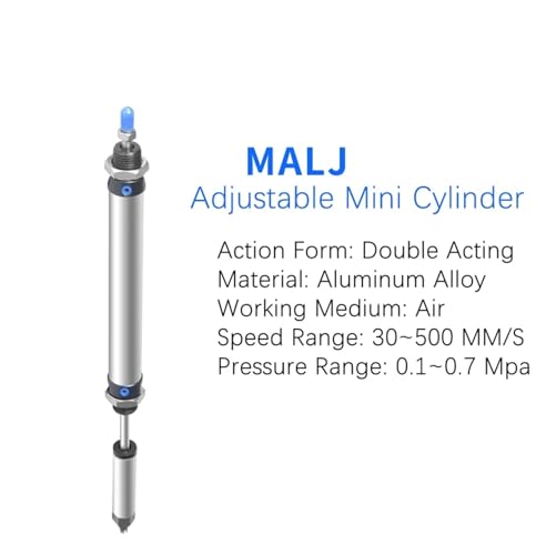 Cilindro neumático ajustable de doble efecto serie MALJ20 con carrera 25mm 6