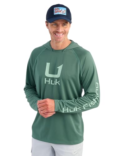 HUK Men's Icon Hoodie, Hooded Fishing Shirt with Sun Protection