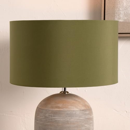 Sage Green Cylinder Cotton Lampshade for Table Lamps 14 inch | Drum Lamp Shade for Living Room Standard Lamps (Sage Green, 35cm Diameter) — image 1