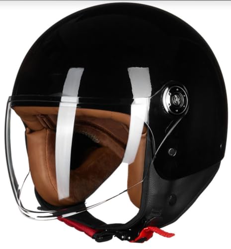Casco moto jet evita viento con visera transparente para hombres