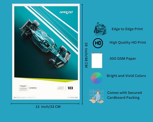 Image of F1 Poster Set of 6 13x19 Size 300 GSM - F1 Merchandise - F1 Stickers for Wall - Formula 1 Poster Stickers Wallpaper - F1 Merch - F1 Gift Ideas - Formula 1 car posters - Formula 1 Merch