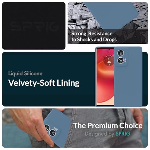 Image of SPRIG Compatible with Moto G96 Premium SilkTone Back Cover Drop Tested Shock Proof Mobile Case for Men, Women, Boys and Girls with Camera Protection (Denim Blue)
