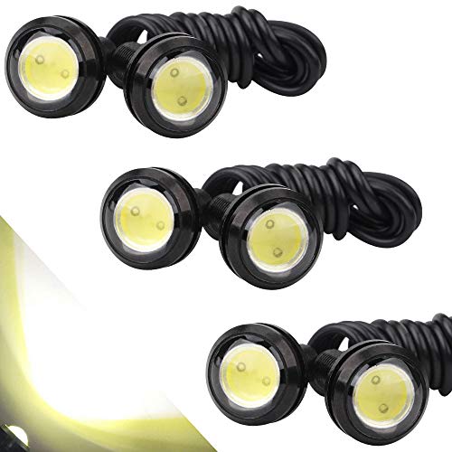 Sidaqi 6 Unids Verde 23mm Eagle Eye LED de Alta Potencia 9W Coche Motocicleta DRL Luz Diurna de Funcionamiento L¨¢mpara de Niebla Luz de Marcha de Marcha Atr¨¢s 12V Impermeable