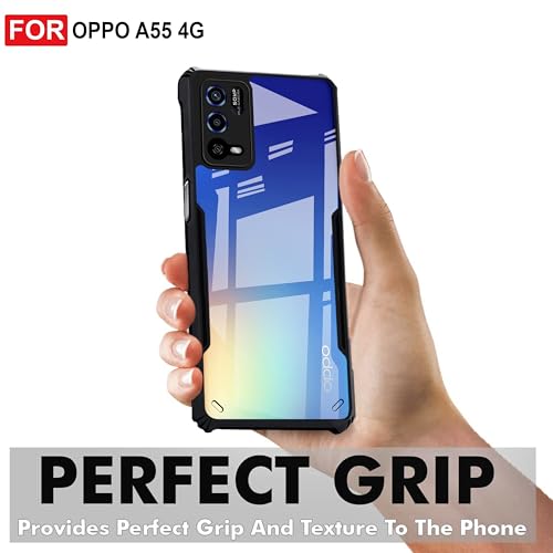 Image of Zapcase Back Case Cover for Oppo A55 4G | Compatible for Oppo A55 4G Back Case Cover | 360 Degree Protection Back Cover | Clear Case with Camera Protection | (TPU + PC | Matte Black)