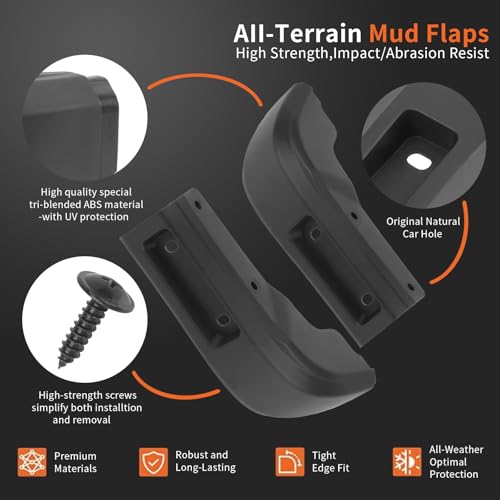 Image of mud Flaps Splash Guards 2019-2025 gmc Sierra 1500 no Drilling Required 6-piece Front Rear abs Bendable Truck Fender Accessories mud Guards