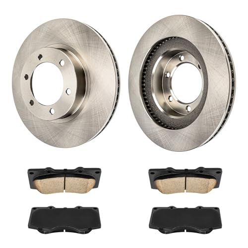 Image of KAX Front Brake Kit, OE Brake Rotors and Ceramic Brake Pads | Fits Toyota 4Runner 2003-2009, Lexus GX470 2003-2009, Automotive Replacement Brake Kit