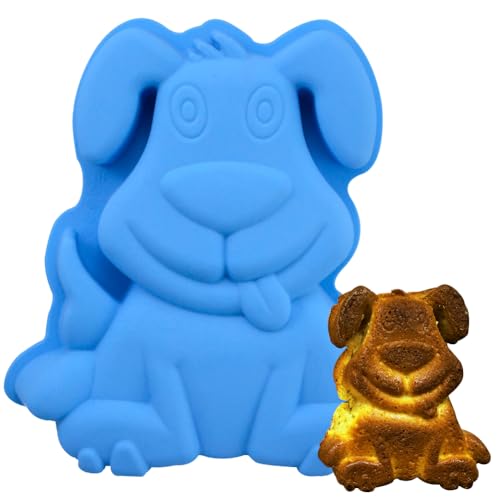 HGSHUO Stampo in Silicone Cane Stampo per Torta 3D Silicone Stampo Cioccolato Stampi per Cottura a Motivi Dolci Sapone Muffin Stampo da Forno Natale Compleanno