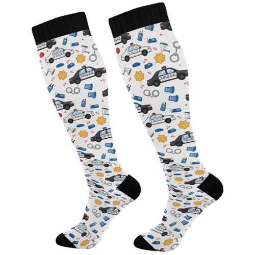 Image of Pigsaly Womens Compression Socks Yellow Stars Funny Brown Capybara Knee High Socks Athletic Tube Sock Outdoor Sport Socks