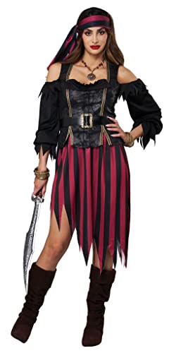 California Costumes Queen of The High Seas Costume X-Large Black/Burgundy