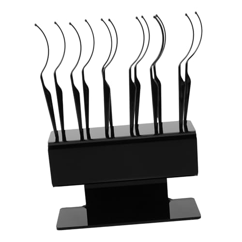 IWOWHERO Organizador de Pestañas Postizas con Soporte Resistente y Palitos Exhibidores Curvos Soporte Plástico Negro para Almacenamiento y Exhibición Profesional de Extensiones de Pestañas