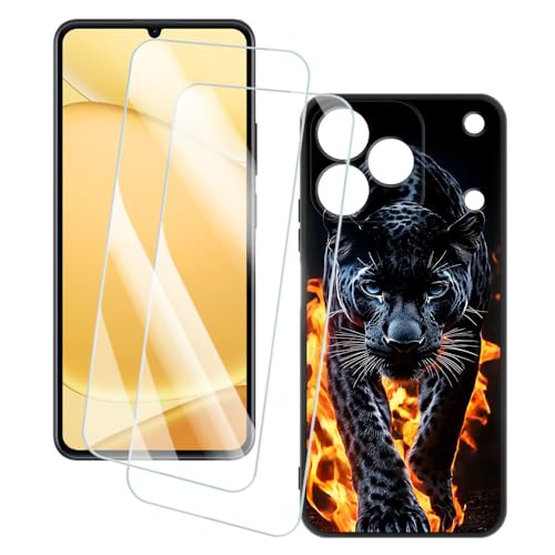 OAGELIM 2�Z�b�g �X�N���[���v���e�N�^�[ + �P�[�X OPPO Realme Note 80 4G (6.74 �C���`) �Ƃ̌݊������� �A�[�e�B�X�e�B�b�N�J�X�^���v�����g�J�o�[�Ƌ����K���X�t�B���� �X�N���b�`�h�~ (�`�[�^�[)