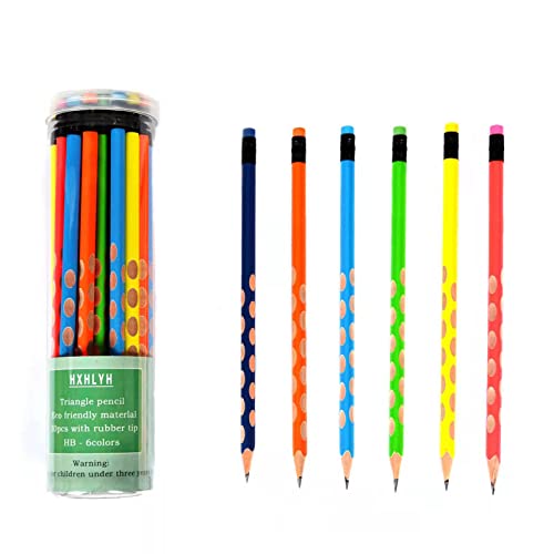 HXHLYH 30 lápices de grafito con revestimiento de madera HB preafilados, diseño antideslizante con goma de borrar, suministros de papelería adecuados para la escuela y la oficina
