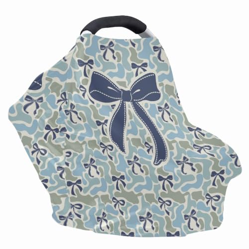 Image of Duck Camo Bow Baby Car Seat Cover, Nursing Cover and Carseat Cover