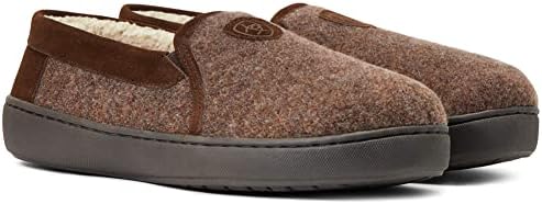 ARIAT Men's Lincoln Wool & Suede Warm Soft Comfortable Indoor Outdoor Slippers with Sherpa Lining & TPR Soles, Brown, 9 | Image 2