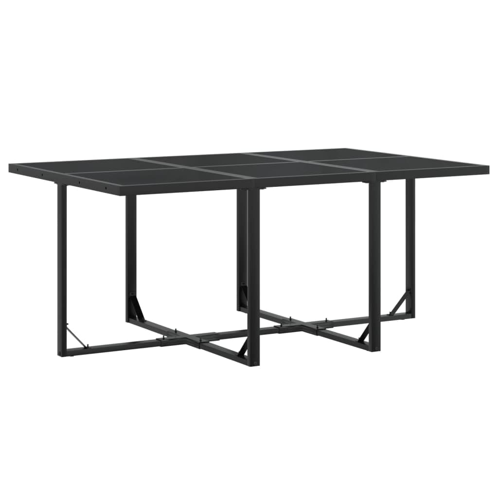ShGaxin Set da pranzo da giardino 7 pezzi textilene nero, set tavolo e sedie da giardino, tavolo da terrazza e sedie, set terrazza, mobili da giardino per esterni - 3295119