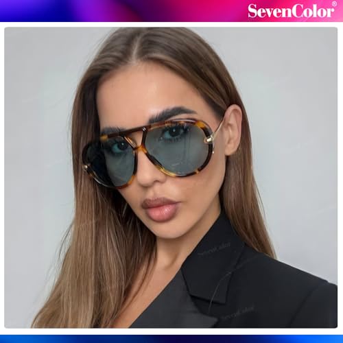 Trendy Oversized Aviator Sunglasses for Women Men Retro Big Round Shield Sun Glasses Vintage Shades3
