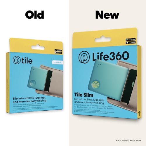 Image of Life360 Tile Slim - Wallet Finder, Bluetooth Tracker and Item Locator for Luggage Tags, Passports and More. Both iOS and Android Compatible. Phone Finder. 1-Pack (Aqua Lemon)