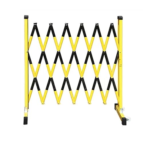 SGKOMN Metal Expandable Barrier - Portable Barrier Gate with Casters, Aluminum Decorative Garden Fence Pet Fence Gate Adjustable, School Parking Highway Mall Traffic Fence, H120CM+L600cm/19.6ft