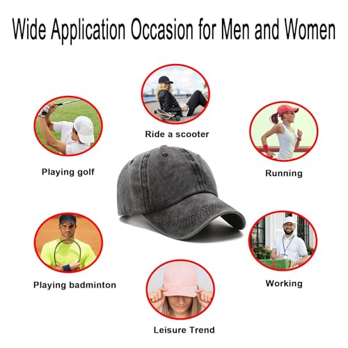 Image of PFFY 2 Packs Vintage Washed Distressed Baseball Cap Golf Dad Hat for Men Women