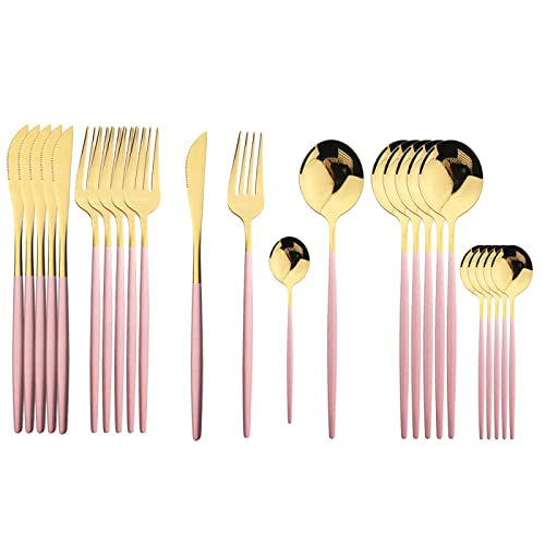 Set Cuchillos Cubiertos 24 Piezas Acero Inox