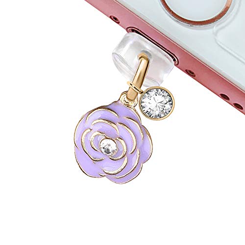 Bouchon anti poussière CP34 fleur violette pour préserver le port de charge iPhone