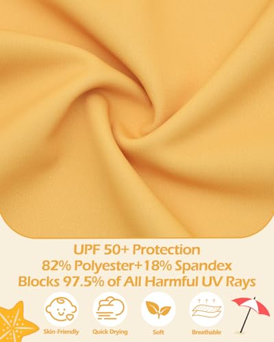 babygoal Baby Toddler Swimsuit with Swim Diaper, Long Sleeve Rash Guard Set with UPF 50+ Sun Protection for Boys & Girls4