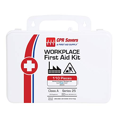 CPR Savers & First Aid Supply Home, Business, School, Restaurant, Car, Camping, Sports, and Hiking OSHA ANSI Weather Resistant First Aid Kit (25 Series)