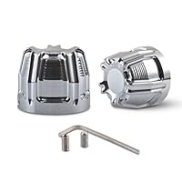 Motorrad Achskappen Mit Totenkopf-Motiv - Verchromt Für Harley Sportster, Dyna, Softail