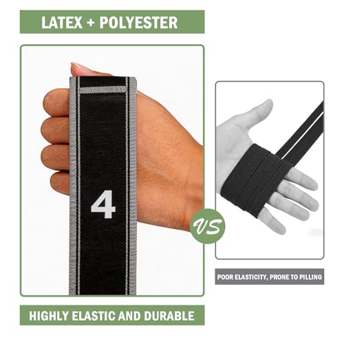 TIANCEWAN Sangle Yoga Portable, Resistance Band Set de 3 avec, avec 8 Anneaux de Réglage, Matériau Polyester+Latex pour Entraînement Musculation et Étirement. – vue 4