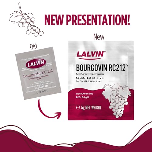 lalvin rc-212 wine yeast 10 pack - make wine cider mead kombucha at home - 5 g sachets - saccharomyces cerevisiae - sold by capybara distributors inc
