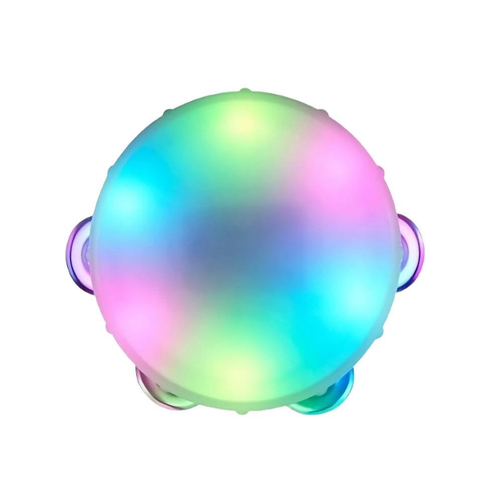 Light Up Mini Multicolored Round Tambourine