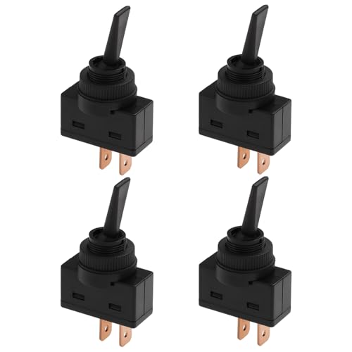 VGOL 4 interruptores de palanca de 12 V 20 A con mango plano ASW-26-101 para vehículos casi motorizados, coches, camiones, barcos
