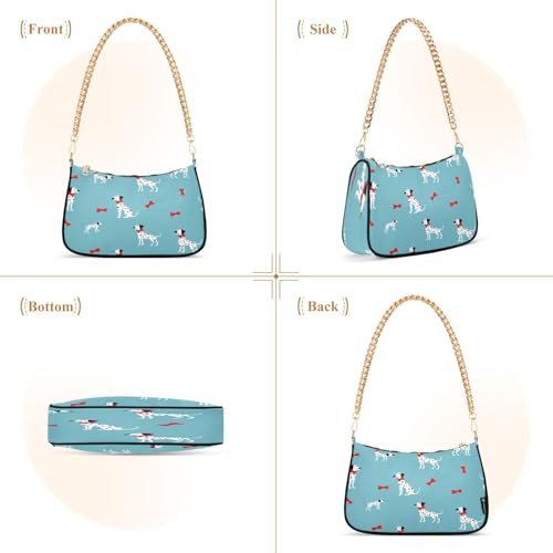 Shoulder Bag for Women Playful Dalmatians Tote Handbag Crossbody Bag with Zipper Closure2