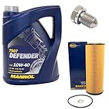 Motoröl Set 10W40 5 Liter + Ölfilter SH421P + Ölablassschraube 15374