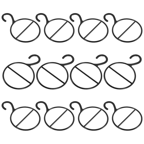 Toyvian 12 Piezas Perchas Circulares Multifuncionales para Bufandas Cinturones y Corbatas Organizador de Armario Ahorra Espacio para Pañuelos y Fulares Soporte Negro