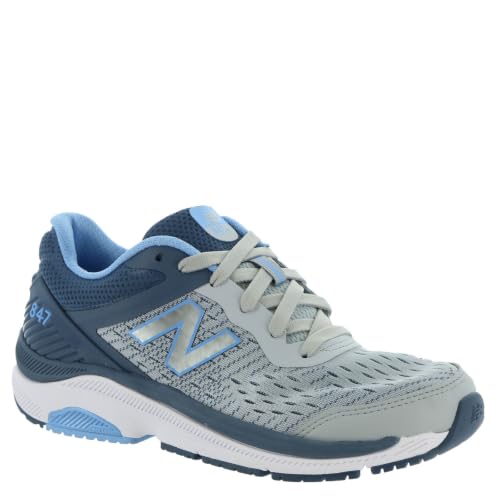 Image of New Balance Women's 847 V4 Walking Shoe, Light Aluminum /Vintage Indigo /Team Carolina, 9 N US