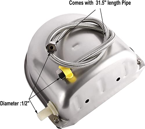 Mono-Gatari Automatic Waterer Water Bowl Farm Livestock Stainless Steel Animal Drinking Water Bowl For Pigs Horse Cattle Goat Sheep Dog (With Drainage Hole,With Pipe,With Float Valve) #TOP2