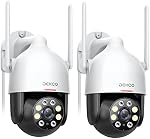 DEKCO 2K Outdoor Security Camera with 360 Degree Pan-Tilt Motion Tracking, Home Camera Surveillance Exterieur, WiFi Camera, Full Color Night Vision Sound-Light Alarm, 2-Way Audio, Waterproof