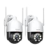 DEKCO 2K Security Camera Outdoor 2Packs, WiFi Outdoor Security Cameras Pan-Tilt 360Â° View, 3MP Surveillance Cameras with Motion Detection and Siren, 2-Way Audio, Full Color Night Vision, Waterproof
